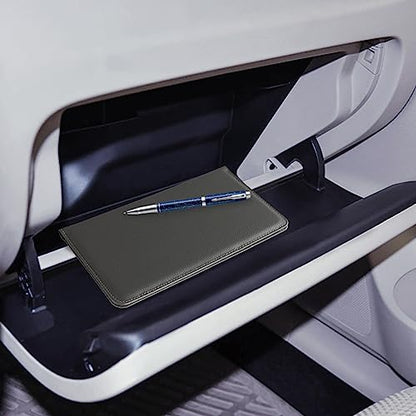 CoBak Car Registration and Insurance Holder - Vehicle Glove Box Car Organizer,Auto Truck Comparment Accessories Case with Magnetic Closure for Essential Document,Driver License,Cards - color: L-Pebbled Gray