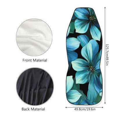 Pehede Car Seat Cover Beautiful Blue Flowers Front for Cars, Easy to Install Cover Set, Accessories Auto Trucks Van SUV,2 Packs - color: Multi01