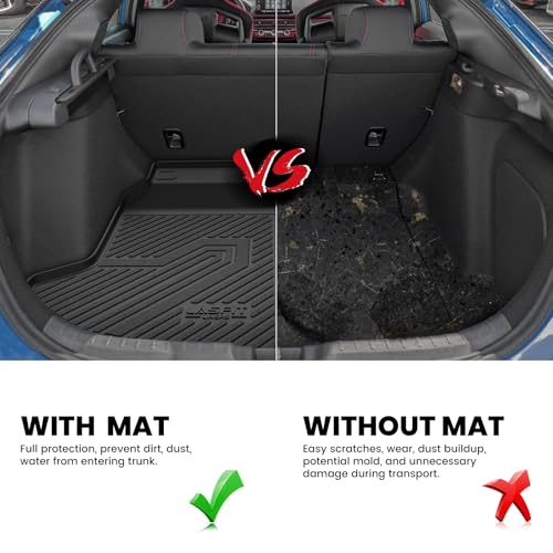 LASFIT Trunk Mat for Honda Civic Hatchback 2022-2026 & Civic Hatchback Hybrid 2025-2026, All Weather TPE Custom Fit Trunk Liner Cargo Mat Cargo Liner with Subwoofer, Black - style: 1）For Honda Civic Hatchback | 2022-2026 | Trunk Mat