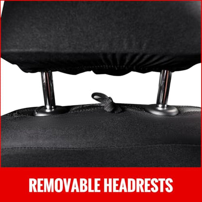 Gray Three Row Car Seat Covers Full Set (7 Headrests), 3D Tyre Embossed, Airbag Compatible, Universal Fit for Car, Truck, SUV (7 Passenger) - color: Black & Gray, size: Three Row Set (7 pieces)