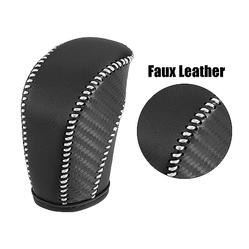 X AUTOHAUX Car Faux Leather Gear Shift Knob Cover for Volkswagen Jetta Tiguan 2011-2019 Passat Beetle 2012-2019 Atlas 2018-2019 CC 2013-2017 Gray Line - color: Gray