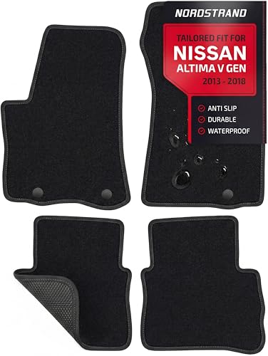 Floor Mats for Nissan Altima 2013-2018 - Custom 3D Fit Mats for Nissan Altima 5th Generation (L33) - 1st & 2nd Row - Anti-Slip Backing - 22oz Heavy Duty Carpet Mat