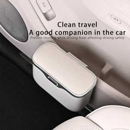 Car Trash Can with Lid, Leakproof Auto Garbage Bin, Waterproof Car Trash Bag Holder with PU Leather Top for Back of Seat/Door, Fit for SUVs, Sedans, Trucks Black - color: Black