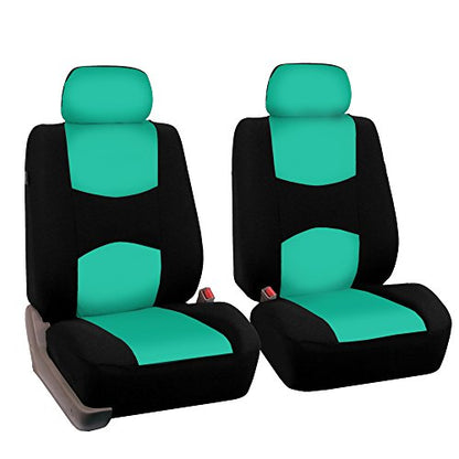 FH Group Car Seat Covers Front Set in Cloth - Car Seat Covers for Low Back Car Seats with Removable Headrest,Universal Fit,Automotive Seat Covers,Washable Car Seat Cover for SUV,Sedan,Van Mint - color: Mint, style: Seat Cover Front Set