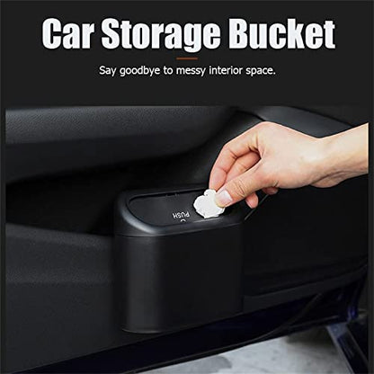 Car Trash Can with Lid, Mini Universal Vehicle Mini Leakproof Garbage Can Bin with 30pcs Trash Bags，Waterproof Car Bin for Front Back Seat Accessories for Auto Office Home(Black) - size: Car Trash Can - Black with 30 Trash Bags