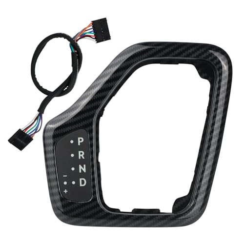 Transmission Shifter Bezel with Wire Harness 5YD27LS5AA 5YD27XSAAA 68413957AA Carbon Fiber for Gear Shift Compatible with 2014-2018 Jeep Cherokee Service Shifter - color: Carbon Fiber