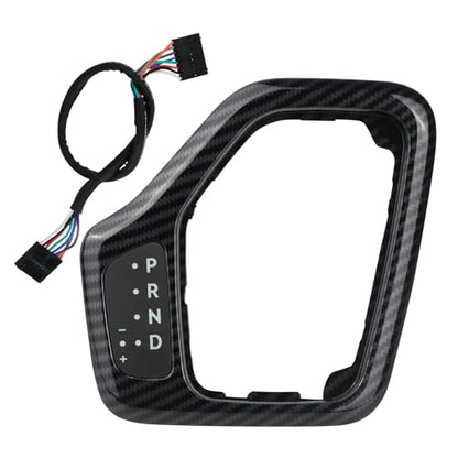 Transmission Shifter Bezel with Wire Harness 5YD27LS5AA 5YD27XSAAA 68413957AA Carbon Fiber for Gear Shift Compatible with 2014-2018 Jeep Cherokee Service Shifter - color: Carbon Fiber