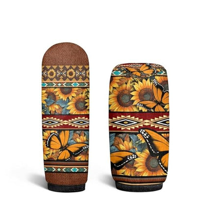 Bulopur Car Shifter Gear Hand Brake Trim Cover Set for Most Cars Van SUV Sedan Truck Auto Accessories - color: Aztec Sunflower Butterfly