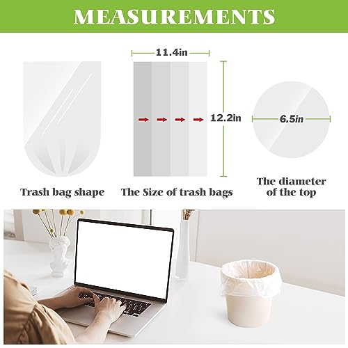 Teivio 0.5 Gallon Mini 12" x 15" Trash Bags, Tiny Bathroom Garbage Can Liners, Small Plastic Bags for Desktop Trash Bin/Dog/Poop Car, Fit 2 Liters or Less Can (276 Counts, Clear)