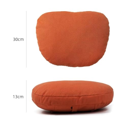 2 Pcs Car Headrest Neck Pillow for Driving,Universal Premium Suede Leather Soft and Comfortable Headrest,Three Gears of Height Adjustment Car Seat Headrest Pillow Car Interior Accessories - color: Hermes Orange
