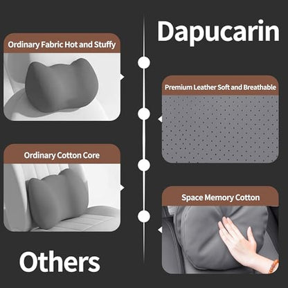 Car Headrest Pillow for Driving, Dual-Sided Leather Design Neck Pillow, Breathable Softness Neck Support, Universal Fit Head Rest Travel Pillow, Gray, 1 Pack - color: Gray