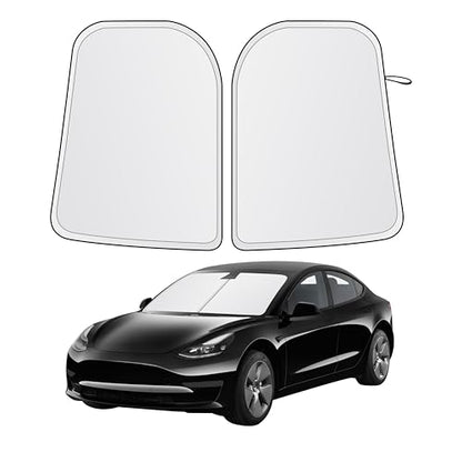 EcoNour Tesla Windshield Sun Shade for Model 3/Y 2017-2026, Foldable Front Window Sunshade Heat & UV Blocker for Tesla Interior Accessories - size: Custom Size - Tesla Model-3 & Model-Y