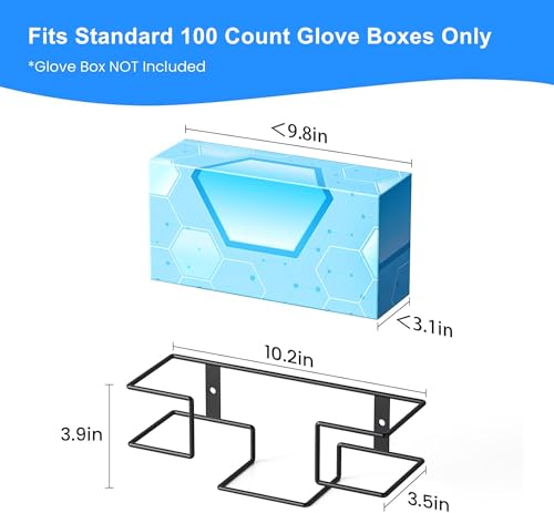 THYGIFTREE Glove Box Holder Wall Mount, Metal Dispenser Rack for Standard 100 Count Disposable Nitrile, Latex & Vinyl Glove Boxes, for Kitchen, Bathroom, Garage, Black - color: Black - 1Pack (Fits 100 Ct Box)