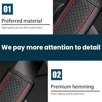 Car Seat Belt Pads, 2 Pack Fiber Leather Seatbelt Shoulder Strap Covers, More Comfort Driving & Protect Your Neck, Universal Safety Strap Cover for Auto SUV Truck Airplane Backpack (Black/Red) - color: Style2-Black/Red