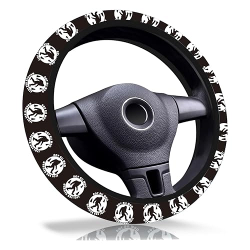 Bigfoot Steering Wheel Cover,Non-Slip Breathable Neoprene Steering Wheel Covers,Cows Car Accessories and Car Decor,Bigfoot Gifts for Women,Men Universal 15 Inch Fit Auto,Suvs,Truck - color: Bigfoot