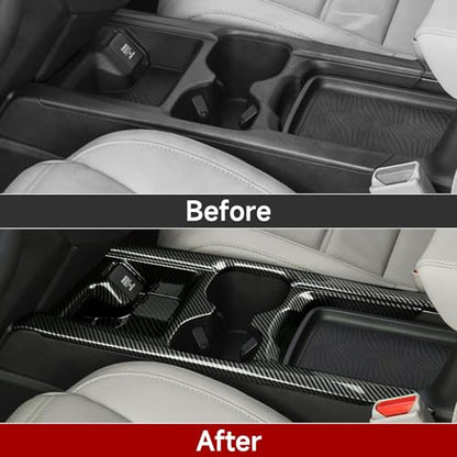 for Honda CR-V 2017 2018 2019 Accessories Cup Water Frame Decals CRV ABS Carbon Fiber Stickers, B - color: 2017-2019 Cup Holder Frame