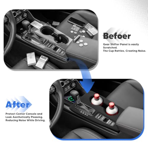 Karltys Center Console Gear Shift Panel Trim Cover, Silicone Gear Shifter Cover for Honda Civic 2022-2026 Auto Transmission, Center Console Cover Cup Holder Insert(No for Manual Transmission/Hybrid)