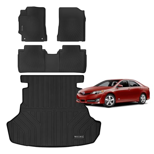 Floor Mat & Cargo Liners for 2012-2017 Toyota Camry (Fit for Hybrid) All Weather Protection TPE Rubber Full Set Floor Liners & Trunk Mat 2017 Camry Accessories - size: Floor Mats & Trunk Mat for 2012-2017 Camry