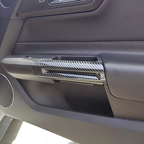 Interior Door Handle Cover Trim Compatible with 2015 2016 2017 2018 2019 2020 2021 2022 2023 2024 Ford Mustang Accessories (Carbon Style)