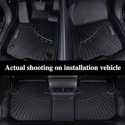 Floor Mats, Trunk Liner & Backrest Mat for 2017-2025 2026 Chrysler Pacifica Gas Touring 7/8 Seat (Non Hybrid & Non Pinnacle) Customized TPE All Weather Car Floor Liners with Backrest Protection Black - size: 2017-26|Chrysler Pacifica|Full Set