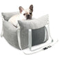 Pet Car Seat for Small Dogs up to 25 lbs with Safety Straps, Storage Pockets, Travel Carrier Bed Booster Seat with Detachable Cover, Machine Washable (Light Gray) - color: Light Gray