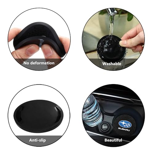 Car Cup Holder Coaster for Subaru Legacy Outback XV Crosstrek 16-up WRX STi Cupholder Coaster Interior Accessories 2.75in 2Pieces Black - color: Black-01