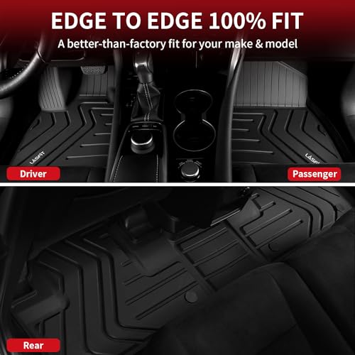 LASFIT Floor Mats for Lexus RX 2022 2021 2020 2019 2018 2017 2016 RX350 RX450h(Not for RX L), All Weather Floor Liners Custom Fit TPE Car Mats,Front & Rear Mats, Black - size: 2016-2022|For Lexus RX|Floor Mats