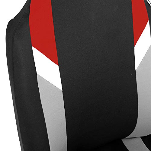 FH Group Three Row 7 Seater - Premium Modernistic Seat Covers - Fit Most Car, Trucks, SUVs, & Vans Red/Black - color: Red, style: 7 Seater