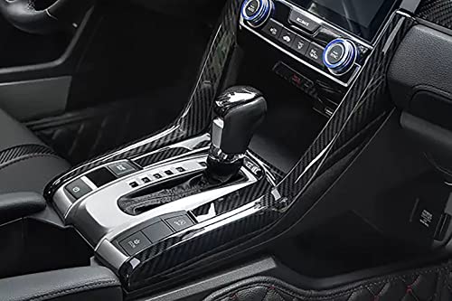 Car Accessories Fit for Honda Civic 10th Gen 2016 2017 2018 2019 2020 2021 Interior Side Gear Shift Panel Strips Cover Trim Decals (Carbon Fiber Style) ABS 2 PCS - color: Carbon Fiber Style