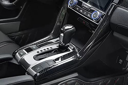 Car Accessories Fit for Honda Civic 10th Gen 2016 2017 2018 2019 2020 2021 Interior Side Gear Shift Panel Strips Cover Trim Decals (Carbon Fiber Style) ABS 2 PCS - color: Carbon Fiber Style