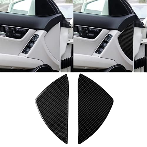 for Mercedes-Benz C-Class W204 2007-2013 Real Soft Carbon Fiber Gate Slot Door Groove Mat Panel Cover Trim Protector Sticker Car Interior Accessories - color: Dashboard Sides