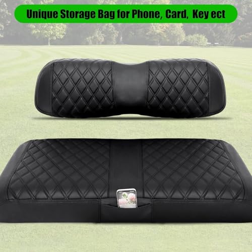 Club Car DS Seat Covers, Golf Cart Seat Covers for Club Car DS OEM Ordinary Seat-Thick Premium Marine Leather Custom Diamond Comfortable/Anti-Scratch/Anti-Fading/Easy to Install - style: Fit Club Car DS 2000 UP Front Seat