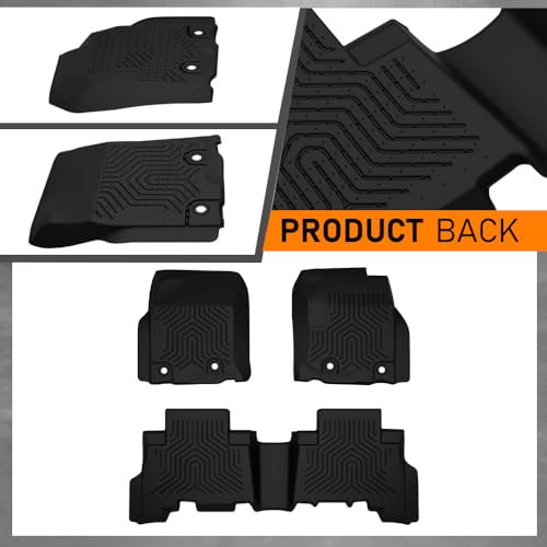 G-PLUS Floor Mats for Toyota 4Runner 2013-2024 & Fit Lexus GX460 2014-2023(Only for 5 Seats),All Weather TPE Custom Fit Floor Liner 1st & 2nd Row Heavy Duty Car Mats - size: 13-24|Fit Toyota 4Runner 5-Seat|3PCS