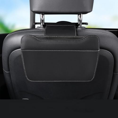 Car Leather Trash Can for Headrest, Hanging Garbage Bin, Waterproof Foldable Stroage Organizer for Car, Multipurpose Interior Accessories for SUV Truck RV Camping(Black Seat headrest) - color: black Seat headrest