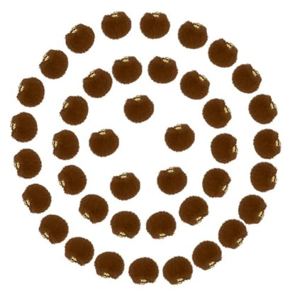 Tupalizy 50PCS Fluffy Pom Poms Charms Soft Fuzzy Faux Fur Puff Ball Pendant for Keychains Bracelets Earrings Jewelry Making Tassels Bags DIY Crafts Party Favors Gifts Accessories - color: Brown
