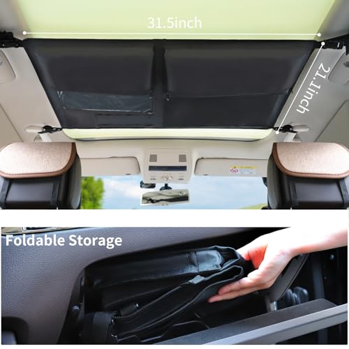 Car Ceiling Cargo Net,Double-Layer Mesh Car Roof Storage Organizer,Strengthen Load-Bearing Mesh Net Storage Pocket,Camping Road Trip Essentials Truck SUV Organizer Accessories
