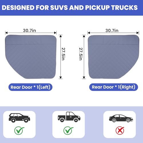 Car Door Protector for Dogs, 31.5 × 27.6 in Anti Scratch 600D Oxford Fabric, Door Protector from Dog Scratching, Door Guards for Cars, Compatible with SUV Pickup Trucks (Gray)