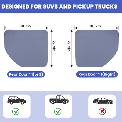 Car Door Protector for Dogs, 31.5 × 27.6 in Anti Scratch 600D Oxford Fabric, Door Protector from Dog Scratching, Door Guards for Cars, Compatible with SUV Pickup Trucks (Gray)