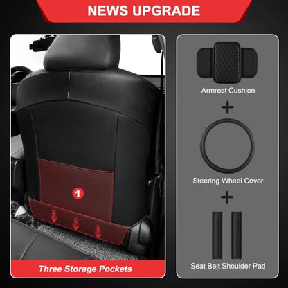 TTX LIGHTING Custom Fit Car Seat Covers for Toyota Camry 2018 2019 2020 2021 2022 2023 2024 Full Set Waterproof Faux Leather Airbag Compatible Seat Covers Black - size: 4.Camry 2018-2024 5 Seat Full Set