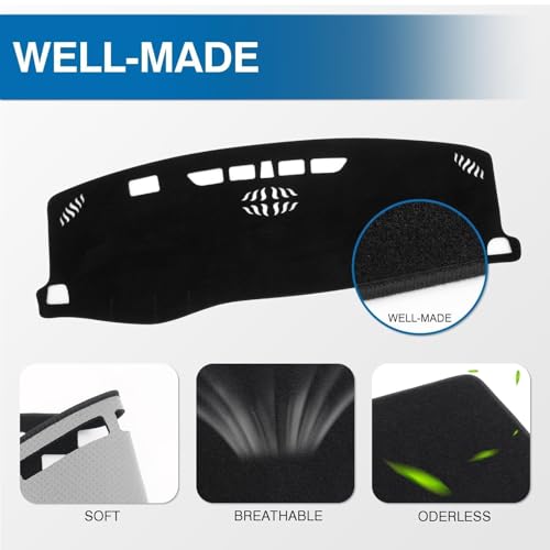 KUST Black Dash Cover for Chevy Chevrolet Blazer 2019-2024 2025 2026 (Not fits for Blazer EV) Polyester Non-Slip Dashboard Cover Interior Accessories for Blazer Custom Fit Dash Mat Sunshade Glare - size: 55.91"×18.5"(Chevy Blazer 19-26)
