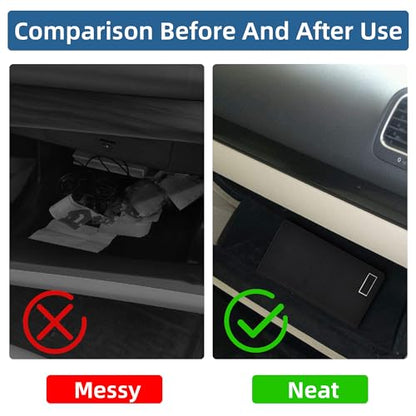 Premium Car Registration & Insurance Card Holder with Magnetic Closure & Clear Pockets, Glove Box Organizer for Documents, Driver's License (Reticulated black) - color: Reticulated black