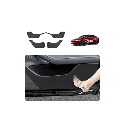 2026 Tesla Car Door Protector Model Y Juniper Accessories Anti Kick Wrap Pad Cover Mat Door Side Protector Anti-Dirty Mat Waterproof Dust Resistant Protector Cover Leather Pad 4PCS Black - size: Model Y Juniper Car Door Protector (Style 3)