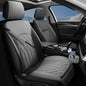 1 Pack Leather Front Car Seat Cover, Universal Sideless Car Seat Protector with Storage Pocket and Seat Belt Pad, Waterproof Automotive Seat Cover Cars Trucks SUV(Grey) - color: front 1pcs gray