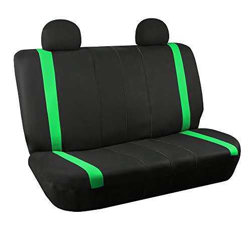 FH Group Car Seat Covers Rear Set Cloth - Car Seat Covers with Removable Headrest,Universal Fit,Automotive SeatCovers,Washable Car SeatCover for SUV,Sedan,Van Green - color: Green, size: Rear Set