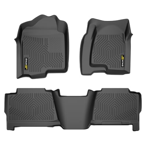 G-PLUS Cargo Liners, Compatible with Chevy Silverado/GMC Sierra 1500 Crew Cab 1999-2006 Floor Liners, 1st & 2nd Row Black, 3PCS Interior Accessories - size: Fit Silverado/Sierra 1999-2006 | Crew Cab | 3PCS