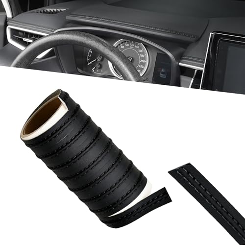 Car Interior Trim Strip, Luxury Leather Car Interior Gap Moulding Trim, 6.6Ft Flexible Cuttable Multi-functional Seam Strips for Door Dashboard, Universal for Most Vehicles (Black) - color: Blue