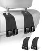 Car Hooks for Headrest, 2Pcs Seat Back Storage Hook Luxurious Leather 100% Metal Multifunctional Car Hanger & Holder for Heatrest, Seat, Bag, Purse (Black) - color: BLACK 2Pack