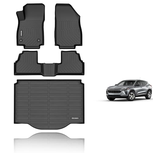 KELCSEECS® Floor Mats & Cargo Liner Custom for Chevrolet/Chevy Trax 2014-2023 & 2013-2023 Buick Encore(Not fit Encore GX) All Weather Protection TPE Floor Liners Full Set Accessories Black - style: 10) For 2014-2023 Trax Full Set