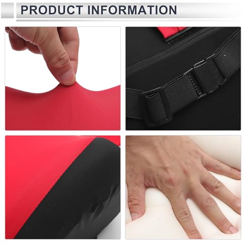 Car Headrest Pillow Ergonomic Comfortable Neck Support Pillow Milk Silk Fabric and Memory Foam Bandage Adjustable Width Black and Red Set of 1 - color: Black Red