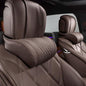 Car Headrest Memory Foam Neck Pillow for Driving with Leather Cover Soft Comfortable Seat Head Pillow Cushion for Most Cars SUV Sedan Home Office Brown (2PC)